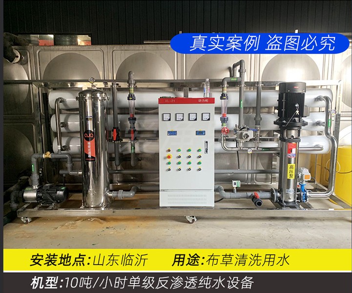 山东临沂10吨/小时单级反渗透水处理设备
